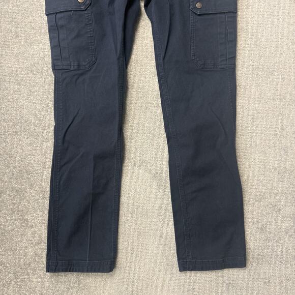 Duluth Trading Cargo Pants Womens 10 Blue Straight Curvesetter Waistband Canvas - Picture 3 of 10